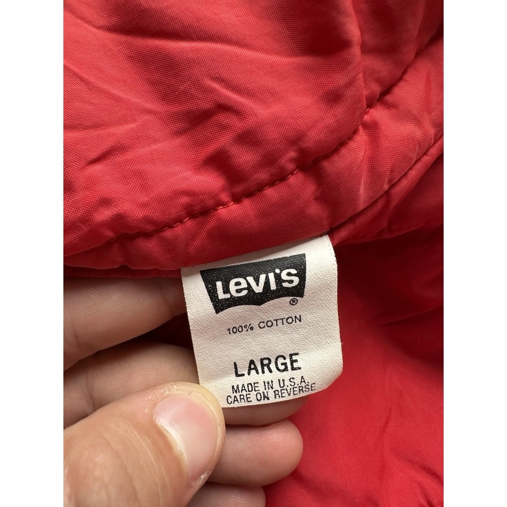 Mens 1990s Levis SilverTab Denim Bomber Jacket Blue, Size L - Picture 6 of 11